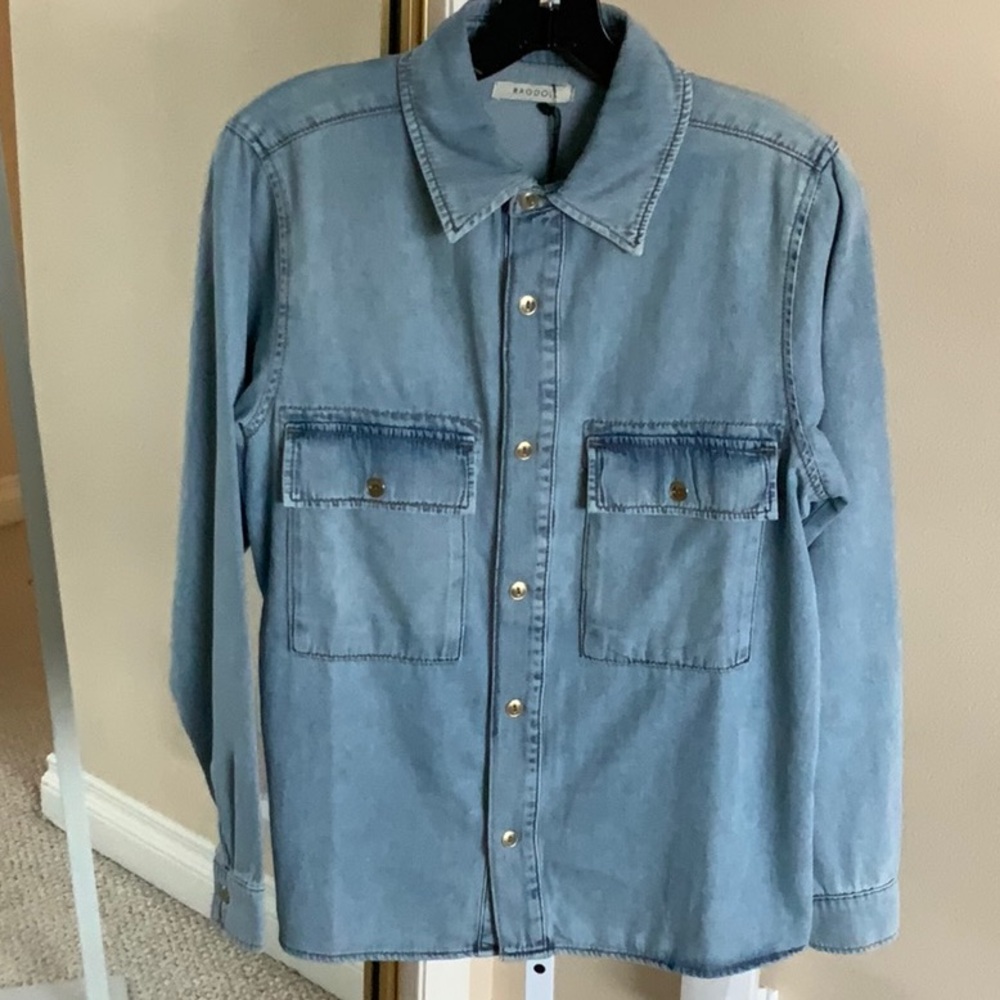 DONATED - Denim Button Down Shirt, Small